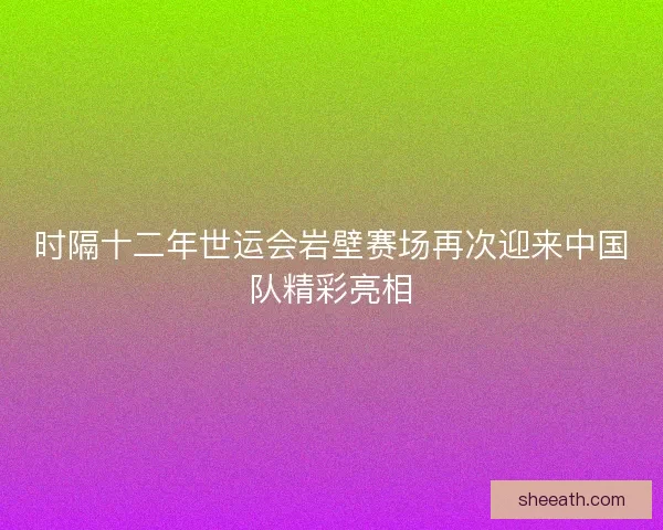 时隔十二年世运会岩壁赛场再次迎来中国队精彩亮相 时隔十二年世运会岩壁赛场再次迎来中国队精彩亮相