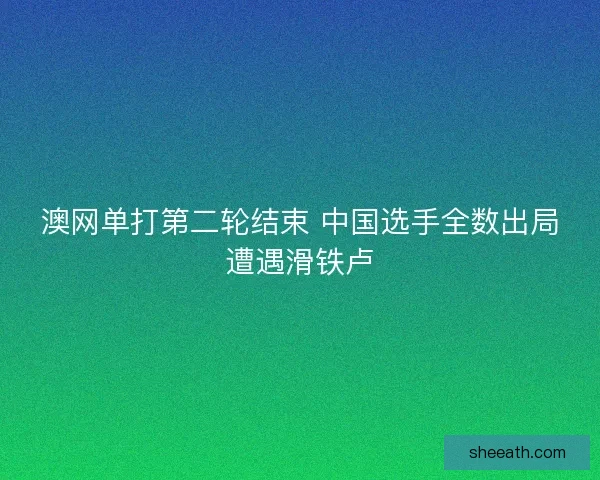 澳网单打第二轮结束 中国选手全数出局遭遇滑铁卢